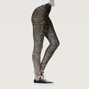 Leggings Ombre Purpurina blanco y negro plateado esparce yo