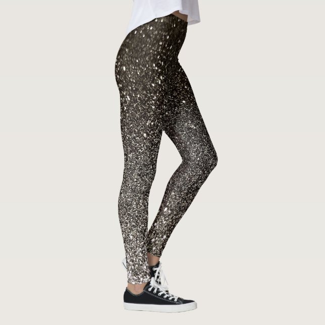 Leggings Ombre Purpurina blanco y negro plateado esparce yo (Derecha)