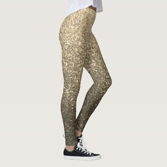 Leggings Ombre, Purpurina dorado y negro, esparce yoga (Derecha)
