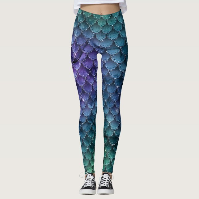 Leggings Ombre Purpurina Mermaid Scales (Anverso)