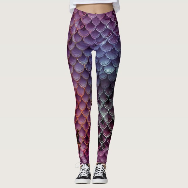 Leggings Ombre Purpurina Mermaid Scales (Anverso)