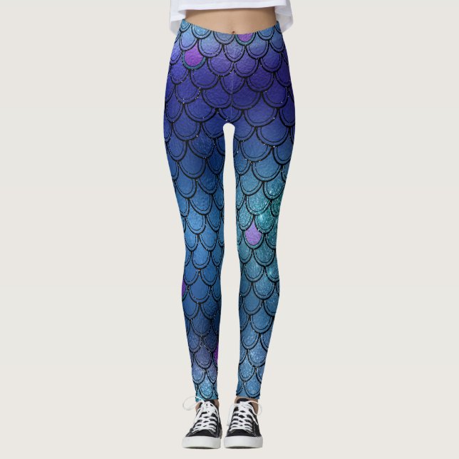 Leggings Ombre Purpurina Mermaid Scales (Anverso)