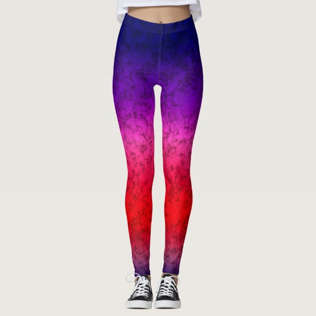 Leggings Ombre rojo azul (Anverso)