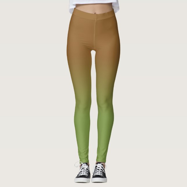 Leggings Ombre verde de oliva marrón chocolate (Anverso)