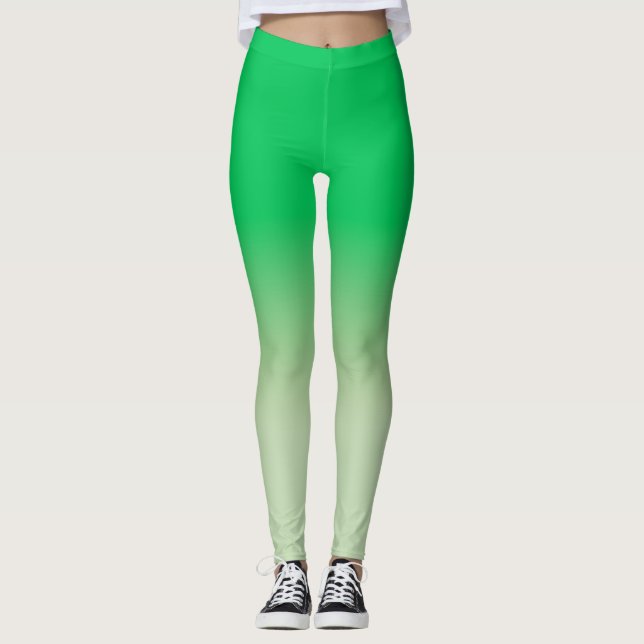 Leggings Ómbre verde de salvia de esmeralda (Anverso)