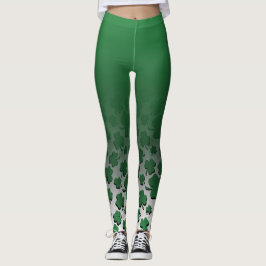 Leggings Ombre y verde sobre modelo negro del trébol en