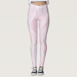 Leggings Onda abstracta de rosa sonrosada pastel elegante