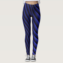 Leggings Onda Azul Raya Patrón Abstracto