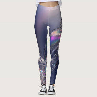 Leggings Onda de gota de vidrio líquido - Abstra 3D iridisc