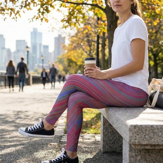 Leggings Onda diagonal multicolor vibrante (Subido por el creador)