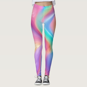 Leggings Ondas abstractas de neón rosa azul