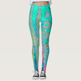 Leggings Ondas Atómicas de Arcoíris Retro Abstractas Divert