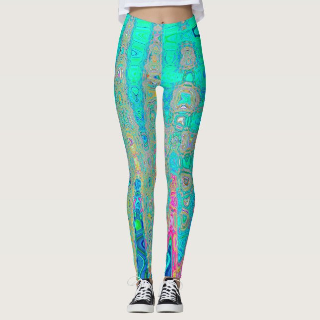 Leggings Ondas Atómicas de Arcoíris Retro Abstractas Divert (Anverso)