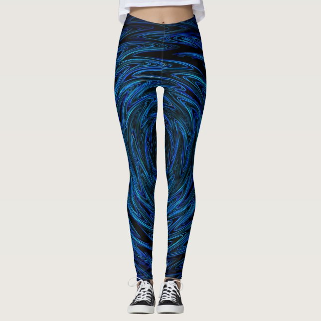 Leggings Ondas azules giratorias (Anverso)