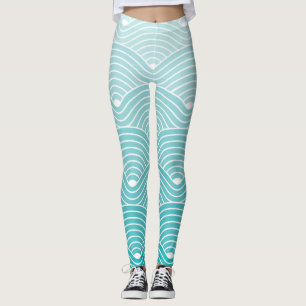 Leggings Ondas de curva: Patrón geométrico vintage