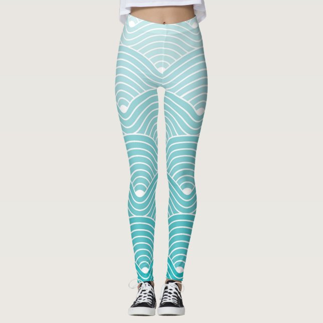 Leggings Ondas de curva: Patrón geométrico vintage (Anverso)
