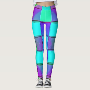 Leggings Ondas de luz geométrica vibrante