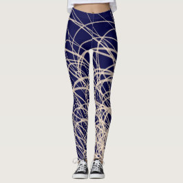 Leggings Ondas lineales2 azul - Piernas