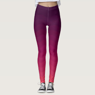 Leggings Ondas rosadas y de color morado oscuro de Ombre