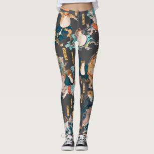 Leggings Ondulaciones ukiyo-e de rana japonesa
