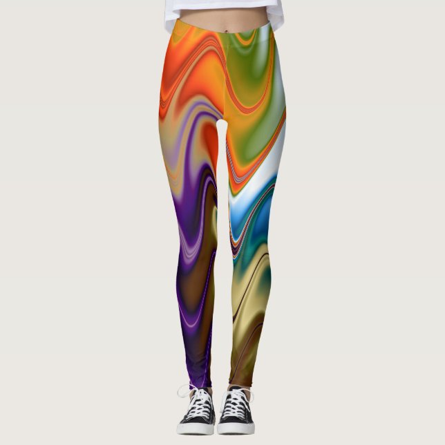 Leggings Ondulado Multicolor Abstracto (Anverso)