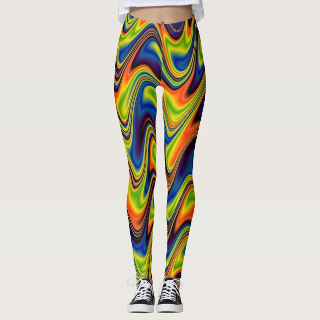Leggings Ondulado Multicolor Abstracto (Anverso)