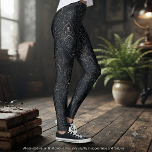 Leggings Onyx Malhumorado Victoriano Filigrana Dark Academi