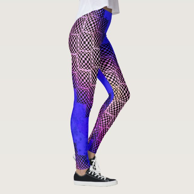 Leggings Op-Art de la luna azul Taffi (Derecha)
