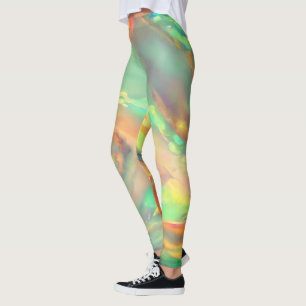 Leggings Opalino holográfico falso brillante de colores mod