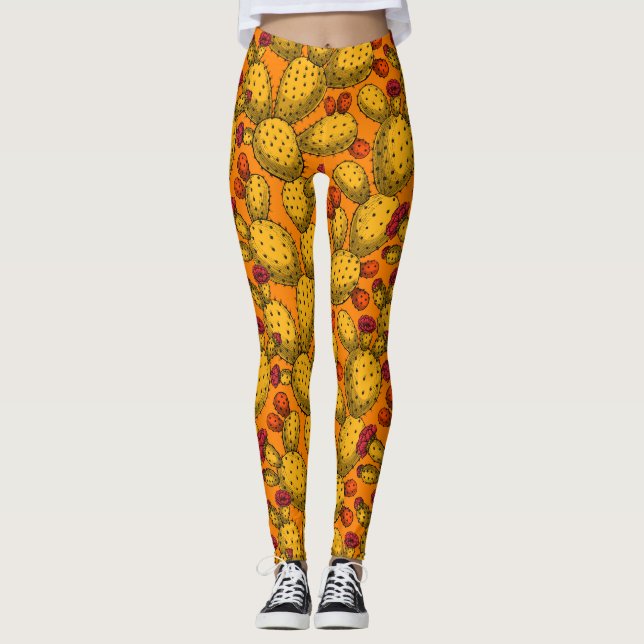 Leggings Opuntia florida en amarillo (Anverso)
