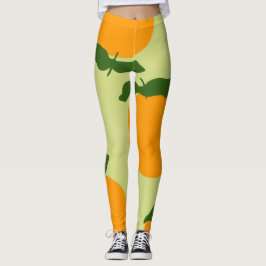 Leggings Orange pattern design
