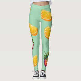 Leggings Orange, Strawberry vitamines