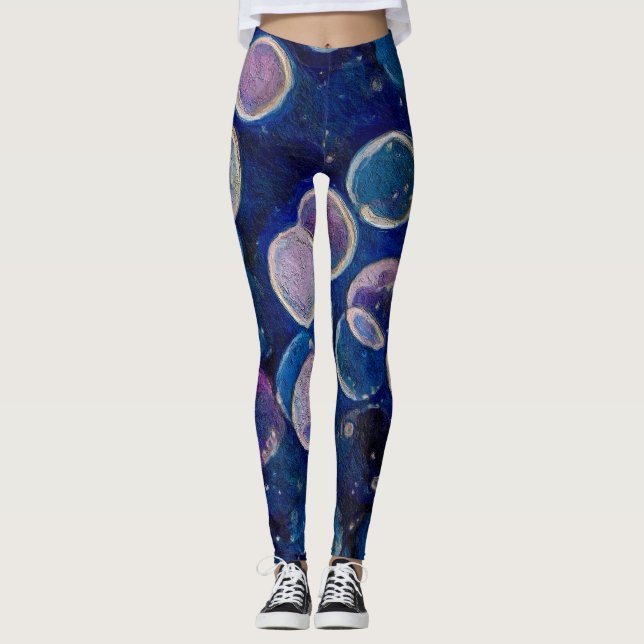 Leggings Orbes cósmicas azules (Anverso)