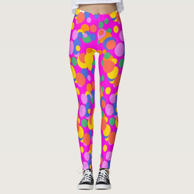 Leggings Órbita de juegos: Círculos abstractos (Anverso)