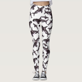 Leggings Orca de la acuarela