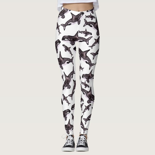 Leggings Orca de la acuarela (Anverso)