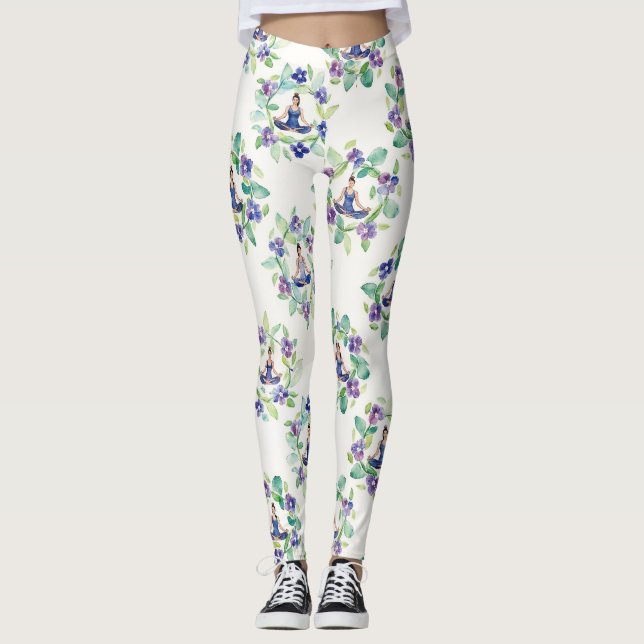 Leggings Organic Floral Mandalas Seamless Pattern (Anverso)