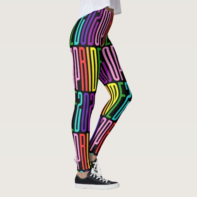 Leggings Orgullo 2020 Original 8 franjas LGBT Arcoiris Text (Derecha)