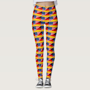 Leggings Orgullo americano alemán Bandera de Estados Unidos