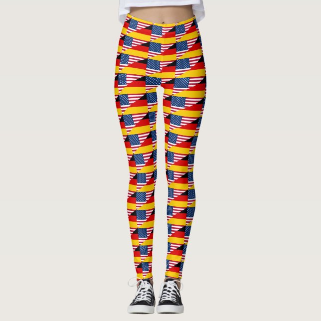 Leggings Orgullo americano alemán Bandera de Estados Unidos (Anverso)