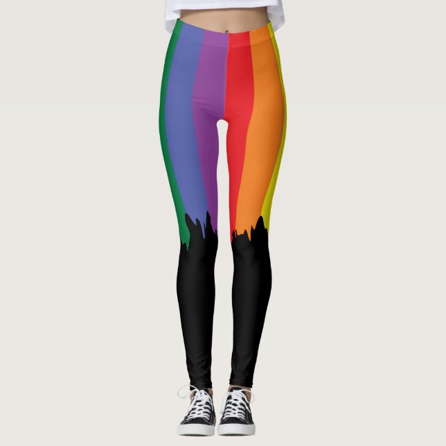Leggings Orgullo arcoiris Corriendo Novedad de pintura Dive (Anverso)