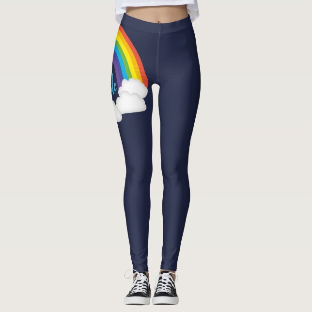 Leggings Orgullo arcoiris Profundas piernas de desfile azul (Anverso)