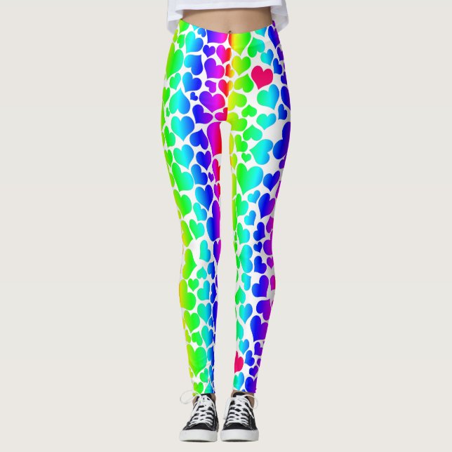 Leggings orgullo de los corazones arcoiris (Anverso)