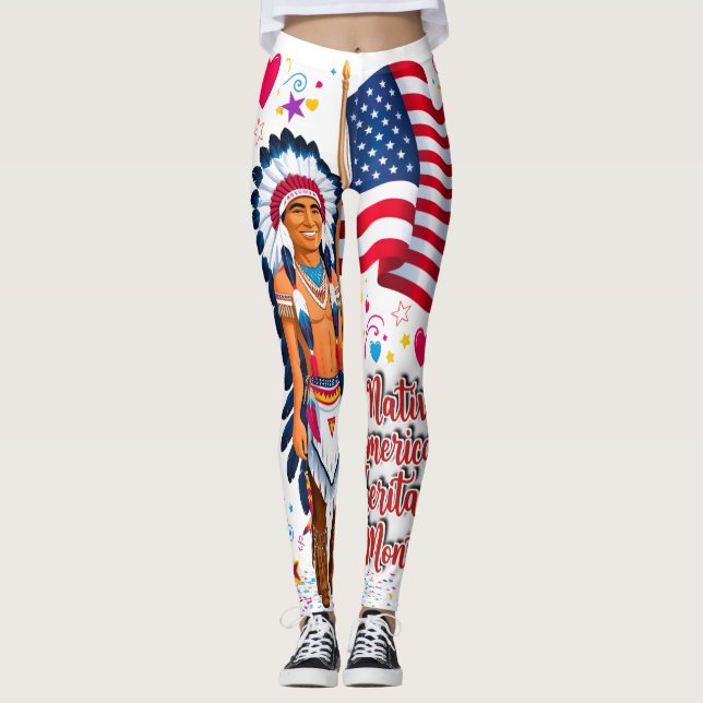 Leggings Orgullo del Mes del Patrimonio Nativo Estadouniden (Anverso)