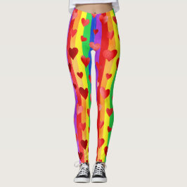 Leggings Orgullo Gay Corazones de San Valentín y franjas ar