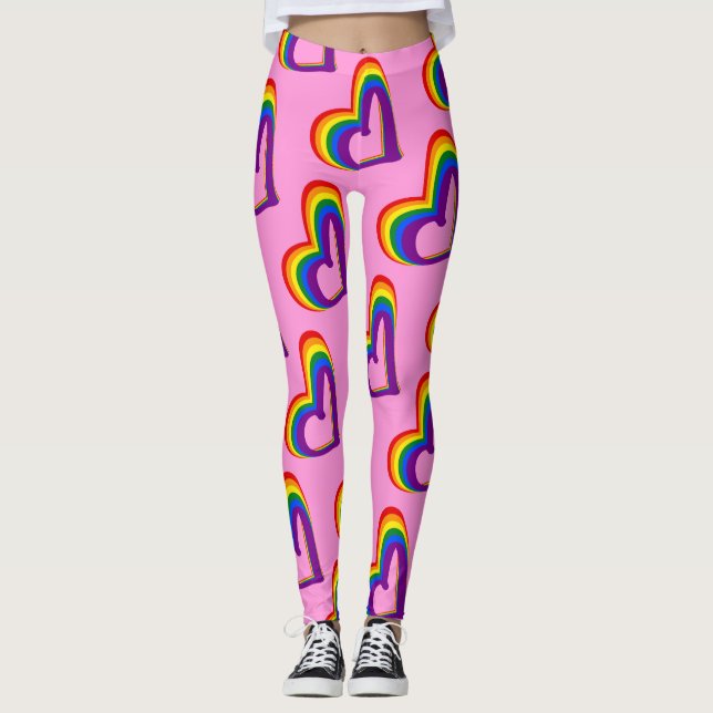 Leggings Orgullo gay de LGBT del arco iris de la bandera (Anverso)