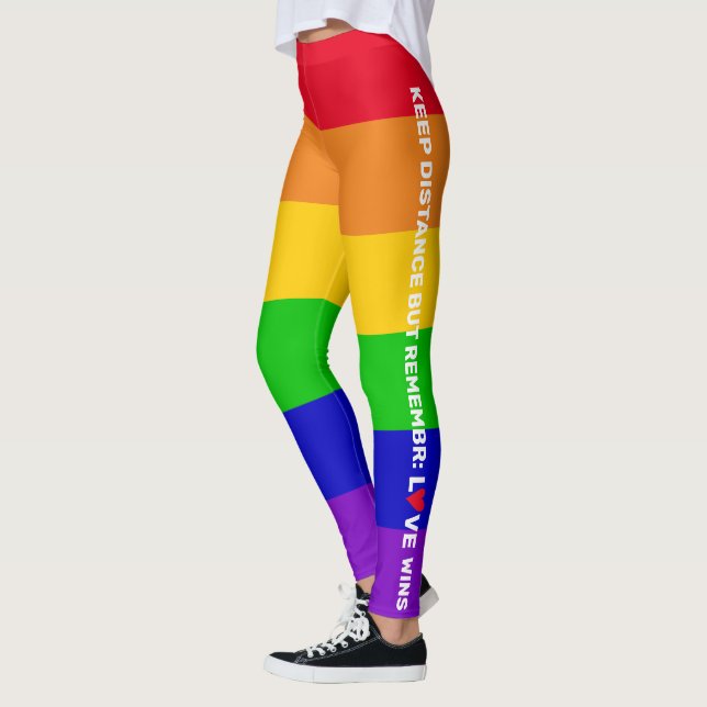 Leggings Orgullo gay LGBT 2020 bandera arco iris Amor gana  (Izquierda)