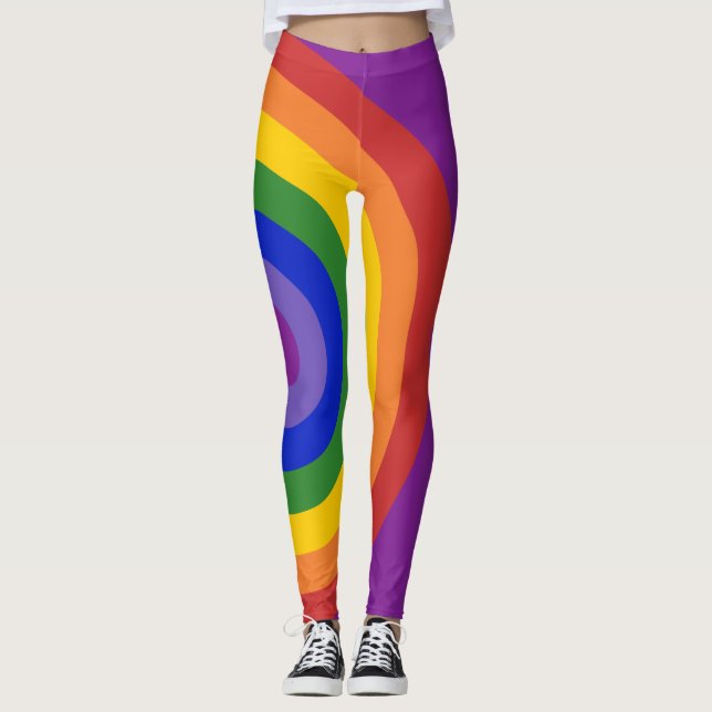 Leggings Orgullo LGBT asimétrico de arcoiris (Anverso)