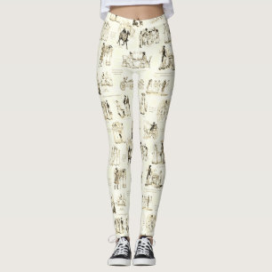 Leggings Orgullo y prejuicio citas de tela sepia beige