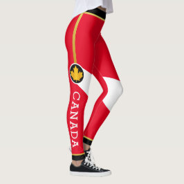 Leggings Orgulloso patriota canadiense con hoja de arce dor